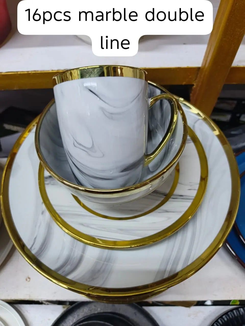 16pcs Marble double like dinner set