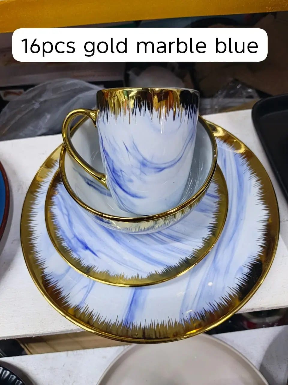 16pcs Marble double like dinner set 2