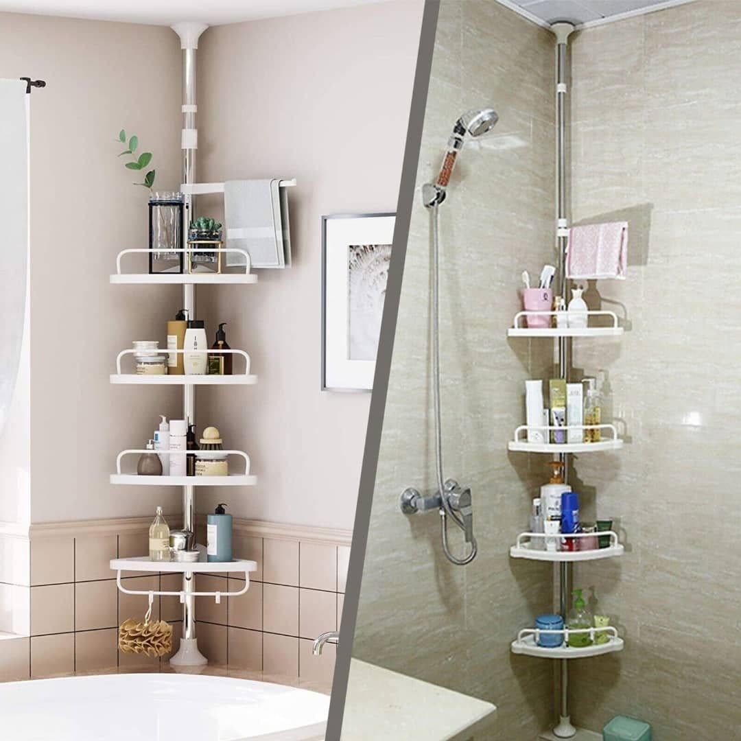 Bathroom shower hanging corner shelf