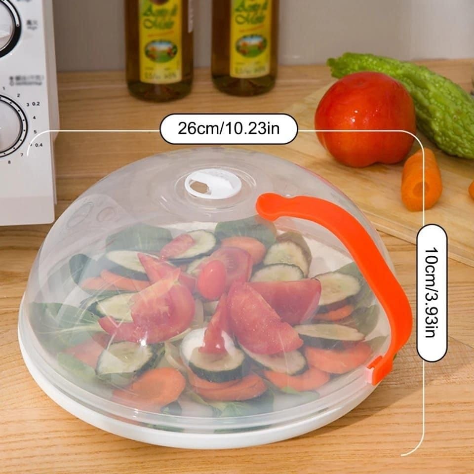 Microwave food cover with handle and  adjustable Steam vents holes