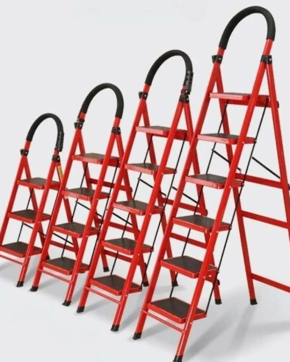 Multifunctional heavy duty adjustable foldable ladder
Available in Black  Red colours 
3 step.