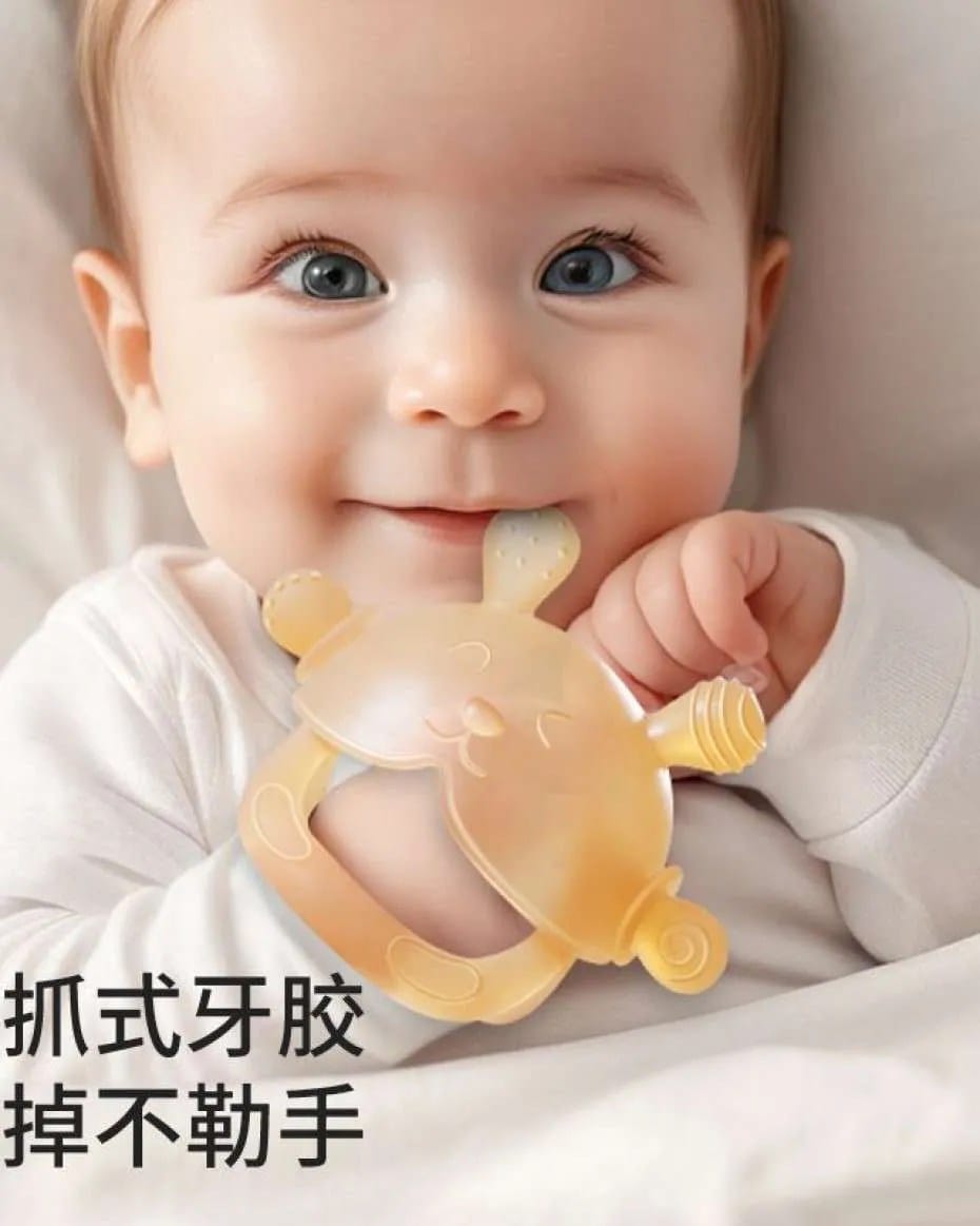Gum Baby Food Grade Rabbit Full Set Hand-Boiled Liquid Silicone Special Soothing Bite Toy.