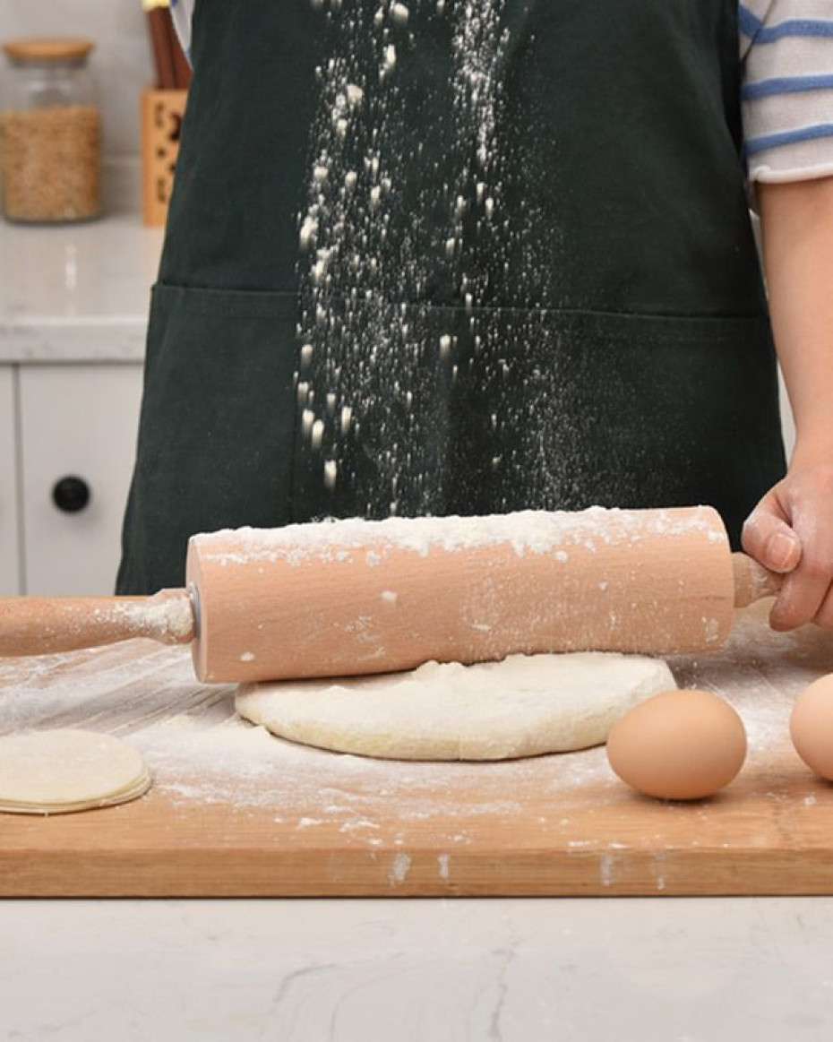 Wooden Rolling Pin, Roller Type, Unpainted and Unwaxed, Beech Wood Rolling Pin, Dumpling Skin Rolling Pin, Baking Tool.