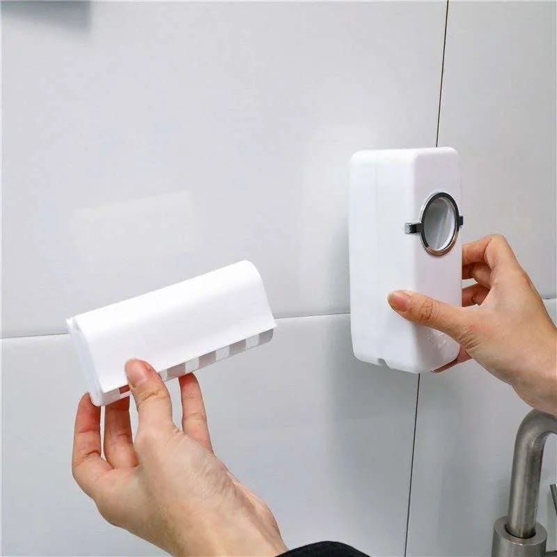 Toothpaste dispenser and brush holder 2