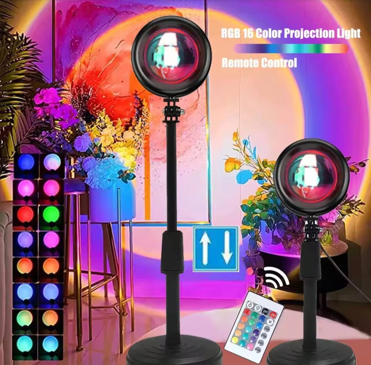 Rainbow Glow Sunset Night Light Projector – Vibrant Bedroom Lamp &amp; Tiktok Wall Display 3