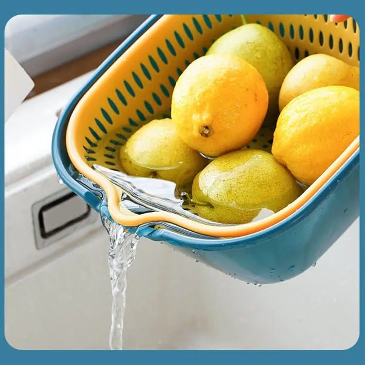Kitchen Sink Vegetable Drain Basket Fruit Washing Basket Plastic Vegetable Washing Basin 2