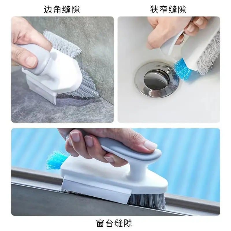 3in1 Multifunction Cleaning Brush, Tile Grout &amp; Gap Brush, Bathroom Corner Scrub Brush, Handheld Floor Cleaning Brush for Tiles, Walls, Corners &amp; Toilet Deep Cleaning. 2