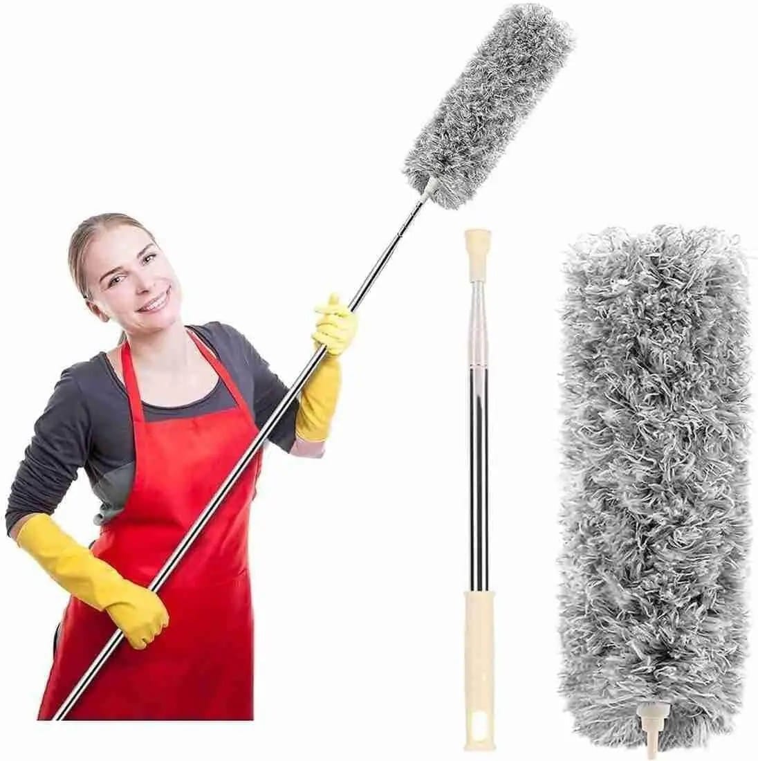 Extendable and bendable ceiling duster