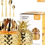 24pcs pineapple shaped cutlery set
Gold
