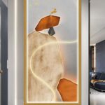 Decorative Painting Living Room Vertical Hanging Painting Modern and Simple Entrance Hallway Mural Geometric Accessible Luxury Self-adhesive Painting