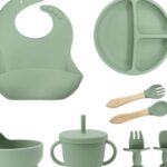 8pcs Baby Silicone Feeding set.