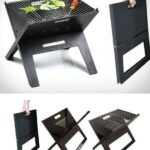 Foldable X shape BBQ charcoal grill.
