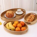 3in1 Round And Oval bamboo tray set