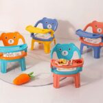 Baby High Chair, Toddler Backrest Chair/Stool, Anti-fall, Squeaky, with Tray, Semi-Nordic Style, Squeaky Backrest for Eating.