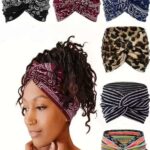 American style 18cm wide headband with Bohemian paisley pattern, elastic cotton sports headband