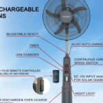 Qasa Rechargeable standing fan.